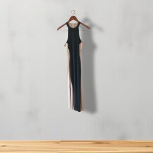 Anni CoCo Swerve Two-Tone Halter Maxi Dress Size L Evening bodycon
